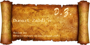 Dunszt Zalán névjegykártya